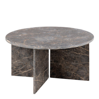 Furniture To Go Vega Round Coffee Table With Marron Marble Top 90Cm - image 1