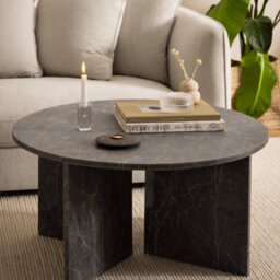 Furniture To Go Vega Round Coffee Table With Marron Marble Top 90Cm - thumbnail 4
