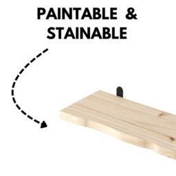 Core Products Chunky Pine Shelf Kit 60Cm - Wavy Live Edge Wall Display, Metal L Brackets, Pre-Sanded Finish - thumbnail 3