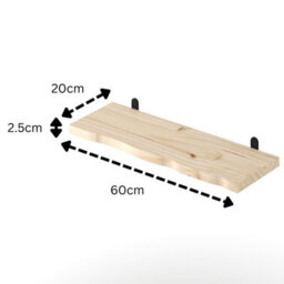Core Products Chunky Pine Shelf Kit 60Cm - Wavy Live Edge Wall Display, Metal L Brackets, Pre-Sanded Finish - thumbnail 2