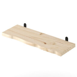 Core Products Chunky Pine Shelf Kit 60Cm - Wavy Live Edge Wall Display, Metal L Brackets, Pre-Sanded Finish - thumbnail 5