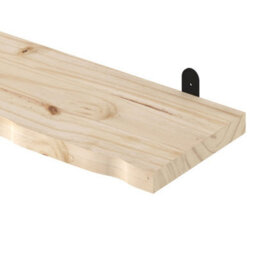 Core Products Chunky Pine Shelf Kit 60Cm - Wavy Live Edge Wall Display, Metal L Brackets, Pre-Sanded Finish - thumbnail 6