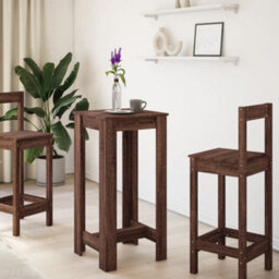 Berkfield Bar Table Brown Oak 51X50X103.5 Cm Engineered Wood - thumbnail 3