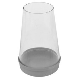 Urbn-Living Urbnliving Grey 20Cm Height Modern Indoor Metal Base And Clear Glass Hurricane Candle Lantern Home Décor - thumbnail 3