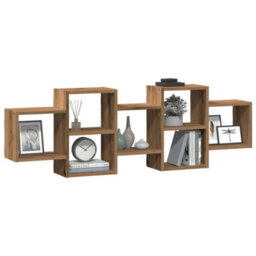 Berkfield Wall Shelf Artisian Oak 129X18X42 Cm Engineered Wood - thumbnail 3