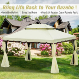 Outsunny 3M X 3.6M Aluminium Gazebo Canopy Patio Marquee Party Tent Cream White - thumbnail 7