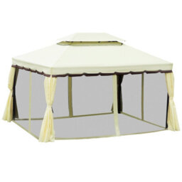 Outsunny 3M X 3.6M Aluminium Gazebo Canopy Patio Marquee Party Tent Cream White - thumbnail 8