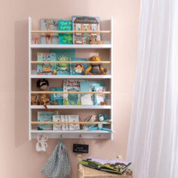 Nöa & Nani Noa & Nani Display Wide & Large Shelf Bookcase Wall Mounted & 4 Coat Hooks Elene - thumbnail 2