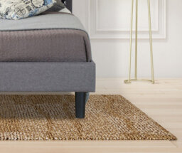 Modernique Grey Fabric Single 3Ft Bed With Wooden Sprung Slatted Base - thumbnail 2