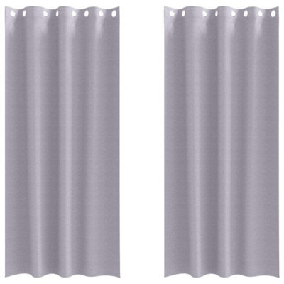 Berkfield Modern Curtains With Curtains 2 Pcs Metal Grey 260 X 140 Cm Polyester - image 1
