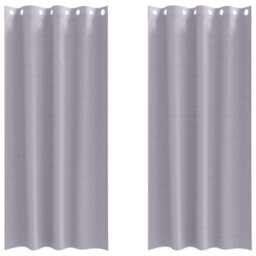 Berkfield Modern Curtains With Curtains 2 Pcs Metal Grey 260 X 140 Cm Polyester