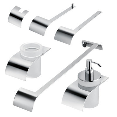 Plum&clay Jenna Chrome 6-Piece Bathroom Accessory Set With Soap Dispenser