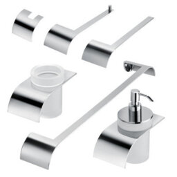 Plum&clay Jenna Chrome 6-Piece Bathroom Accessory Set With Soap Dispenser