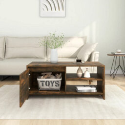 Berkfield Coffee Table Smoked Oak 102X50X45 Cm Engineered Wood - thumbnail 3