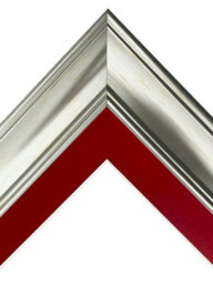 Frames By Post Scandi Vintage Silver Frame With Red Mount For Image Size A3 - thumbnail 5