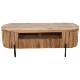 Royal Natural Solid Wood Tv Cabinet With Metal Legs - thumbnail 4