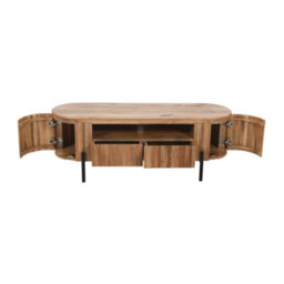 Royal Natural Solid Wood Tv Cabinet With Metal Legs - thumbnail 5