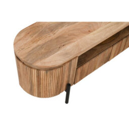 Royal Natural Solid Wood Tv Cabinet With Metal Legs - thumbnail 6