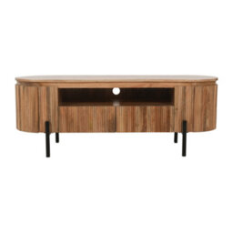 Royal Natural Solid Wood Tv Cabinet With Metal Legs - thumbnail 2