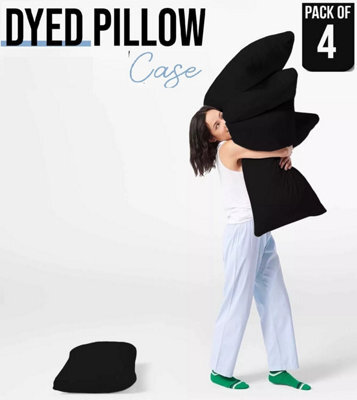 Ameha Bedding Pillowcase-Plain Dyed Black  Breathable Envelope Pillow Cover 2 Pair (50 X 75 Cm) Pillow Covers - image 1