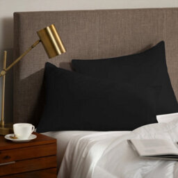 Ameha Bedding Pillowcase-Plain Dyed Black  Breathable Envelope Pillow Cover 2 Pair (50 X 75 Cm) Pillow Covers - thumbnail 8