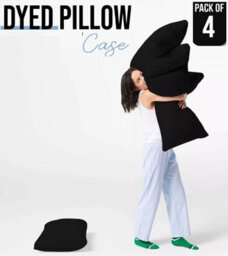 Ameha Bedding Pillowcase-Plain Dyed Black  Breathable Envelope Pillow Cover 2 Pair (50 X 75 Cm) Pillow Covers - thumbnail 1