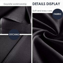 Ameha Bedding Pillowcase-Plain Dyed Black  Breathable Envelope Pillow Cover 2 Pair (50 X 75 Cm) Pillow Covers - thumbnail 5