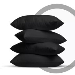 Ameha Bedding Pillowcase-Plain Dyed Black  Breathable Envelope Pillow Cover 2 Pair (50 X 75 Cm) Pillow Covers - thumbnail 4