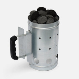 Sweeek. Chimney Starter For Charcoal Barbecues Lighting Chimney Grey 15.8X15.8X27 Cm - thumbnail 1