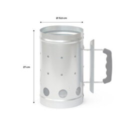 Sweeek. Chimney Starter For Charcoal Barbecues Lighting Chimney Grey 15.8X15.8X27 Cm - thumbnail 5