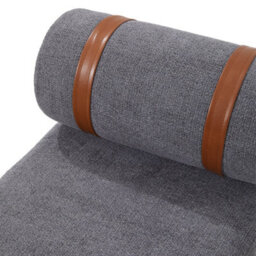 Thehotsale Dark Grey Upholstered Chenille Bench With Side Pillow For Living Room,bedroom,hallway,123X42X62Cm - thumbnail 4