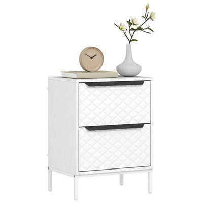 White 2 Fabric Drawer Chest Of Drawers With Aluminium Handles - image 1