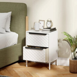 White 2 Fabric Drawer Chest Of Drawers With Aluminium Handles - thumbnail 6