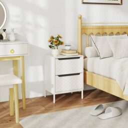 White 2 Fabric Drawer Chest Of Drawers With Aluminium Handles - thumbnail 5