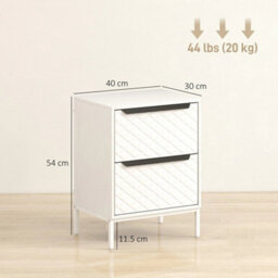 White 2 Fabric Drawer Chest Of Drawers With Aluminium Handles - thumbnail 2