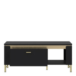 Furniture To Go Genoa Coffee Table 1 Drawer In Black Matt/gold - thumbnail 2