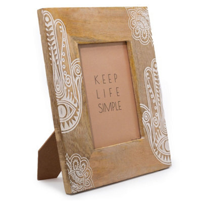 Serenityy Hansa Large Mango Wood Picture Frame For 13X18 Cm Photos, 28X23X2 Cm, White