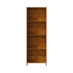 Living And Home 4-Tier Wood Color Moso Bamboo Open Bookcase - thumbnail 2