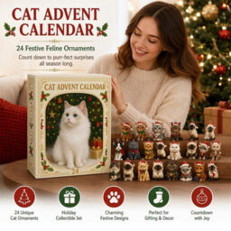CLEFFNS 2026 Cat Advent Calendar, 24 Day Christmas Countdown Calendar Acrylic Kitten Ornaments, Festive Hanging Decor For Christmas Tree - thumbnail 4