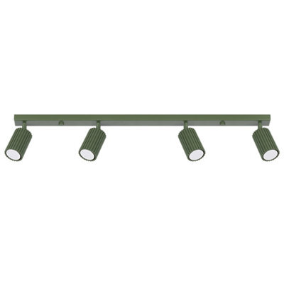 Sollux Lighting Karbon Aluminum Olive Green 4 Lights Minimalist Ceiling Light