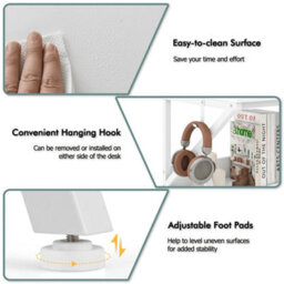 Small Desk Space Saving Computer Desk With Hanging Hook & Storage Shelf - thumbnail 5