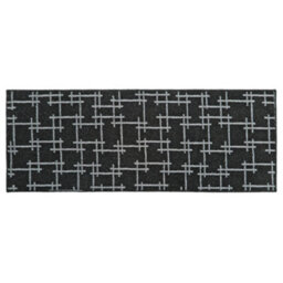 Jvl Vector Machine Washable Latex Backed Runner Doormat, 57X150Cm, Black - thumbnail 1
