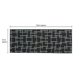 Jvl Vector Machine Washable Latex Backed Runner Doormat, 57X150Cm, Black - thumbnail 9