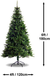 Best Artificial 6Ft (180Cm) Colorado Pine Hinged Thick Indoor Full Christmas Tree With Metal Stand For Home Or Business