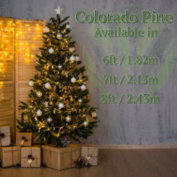 Best Artificial 6Ft (180Cm) Colorado Pine Hinged Thick Indoor Full Christmas Tree With Metal Stand For Home Or Business - thumbnail 6