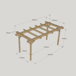 Rutland County Garden Furniture Double Garden Pergola - Wood - L180 X W360 X H270 Cm - Light Green - thumbnail 6