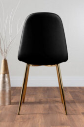 Furniturebox Uk Novara Chrome Metal Round Glass Dining Table And 4 Black Corona Gold Dining Chairs - thumbnail 8