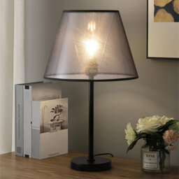 Living And Home 60W Simple Black Fabric Cover Bedside Lamp Bedroom Table Lamp Reading Lamp - thumbnail 6