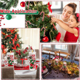 Amorly Red Green White Candy Cane Themed Vase Filler Beads, Decorative Pearl Ornaments For Christmas Holiday Table And Home Styling - thumbnail 5