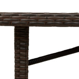 Walplus Garden Table With Glass Top Brown 190X80X75 Cm Poly Rattan - thumbnail 8